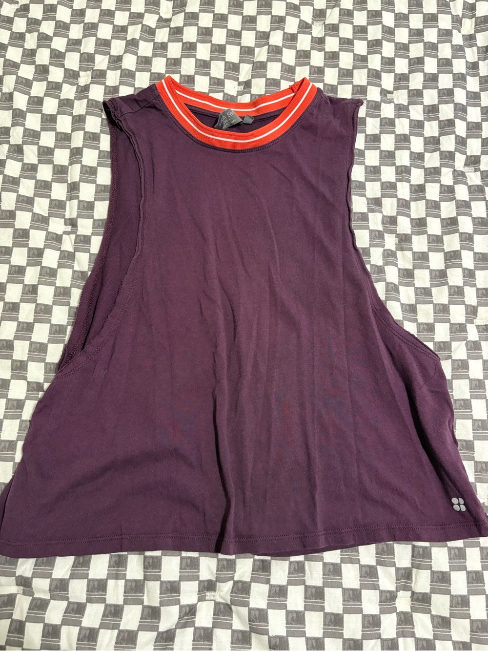 Sweaty Betty Purple Muscle Tank with Red-Trim Neckline